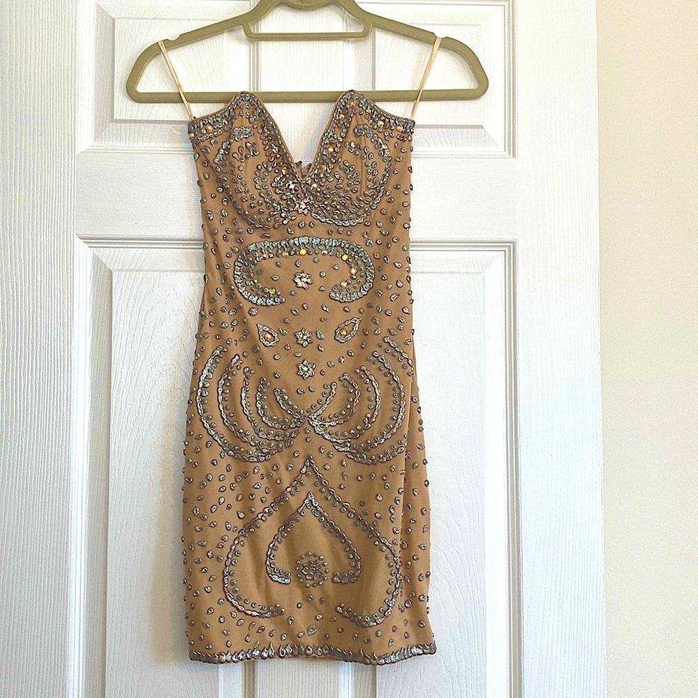 HOLT MIAMI Dress XS - Nude/Silver